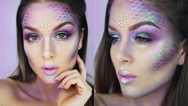 DAY 8/10 Easy Halloween Makeup Tutorials // Mermaid🧜🏽‍♀️ #mermaid #m