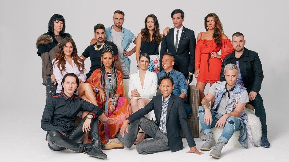 the Project Runway cast, featuring Seth Aaron