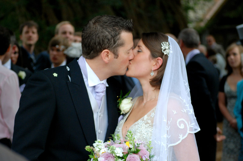 Anna at her wedding wearing a veil that also inspired Anna's tail design