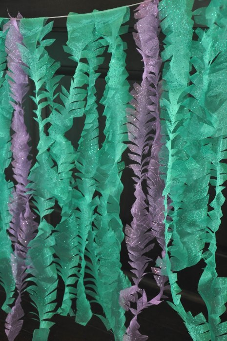 sparkling fabric seaweed hanging from a string