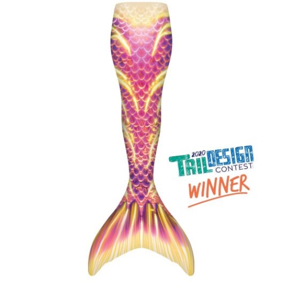 deep sea rave is a great merman tail for flashy characters with its vibrant fuschia and gold scales